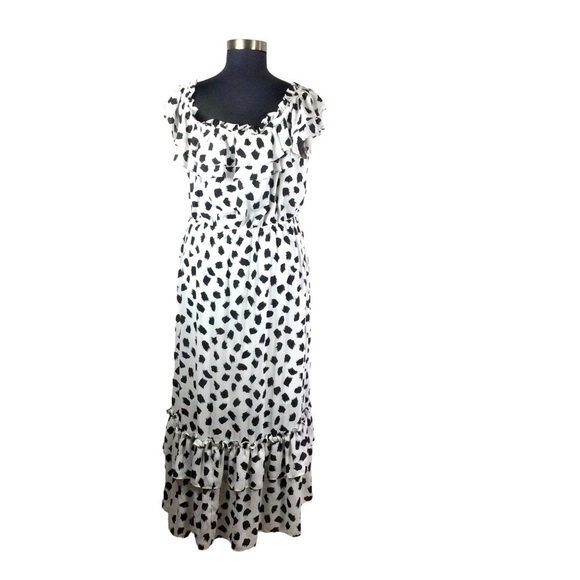 Lane Bryant x Beauticurve Chiffon Polka Dot Maxi Dress - Picture 4 of 14